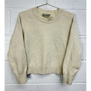 Everlane Cashmere & Wool Boxy Crew Sweater Crème / Women's XL